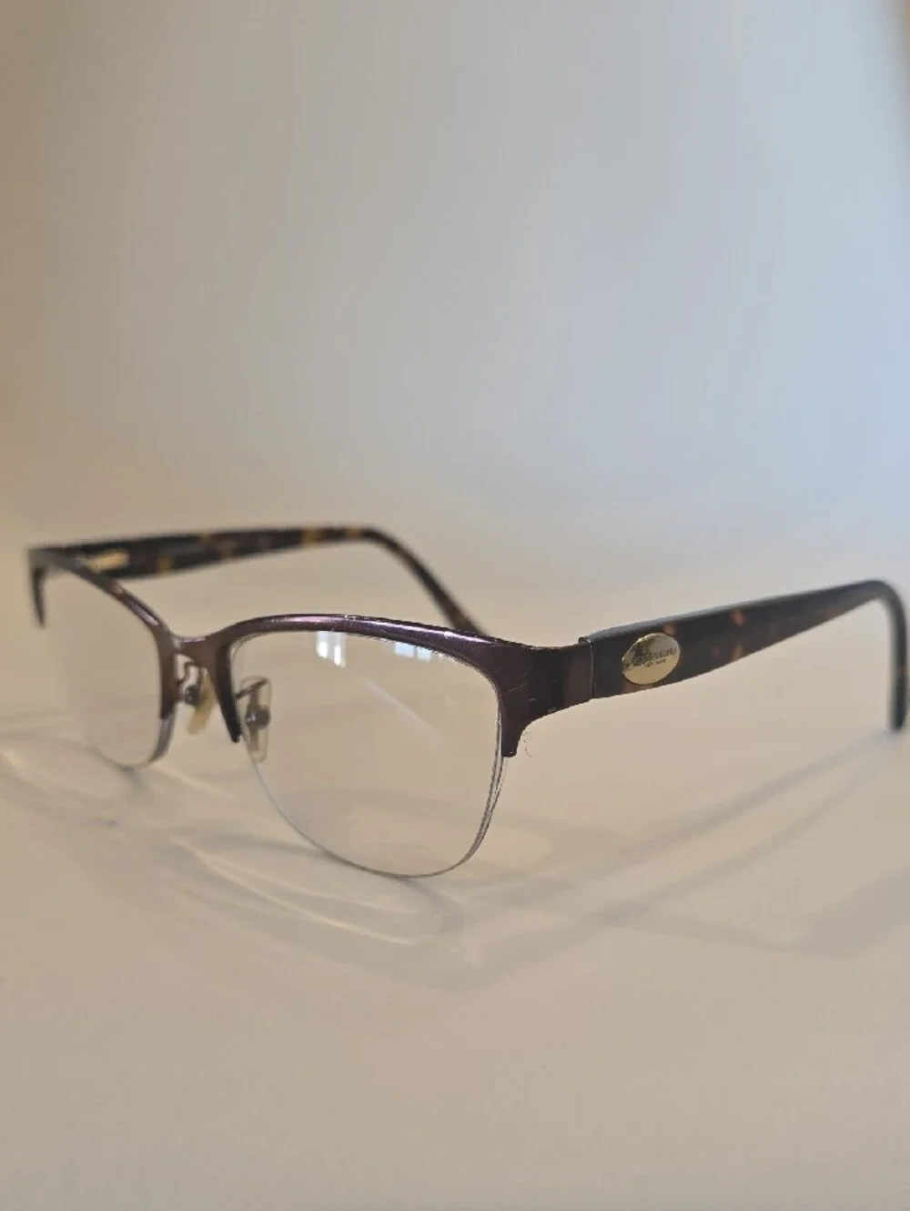 Coach Womens Semi-Rimless Optical Glasses in Purple and Tortoiseshell
